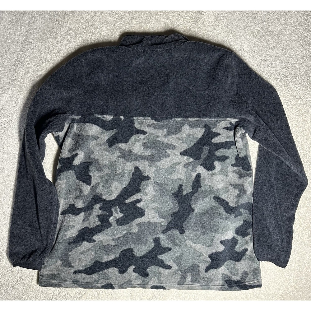 Columbia Benton Springs Snap Fleece Pullover Womens L Grey Black Camo AL2906 - Picture 4 of 9